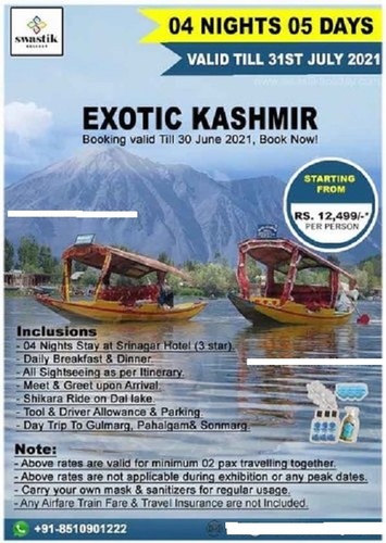 Exotic Kashmir Tour Packages By Swastik Holiday