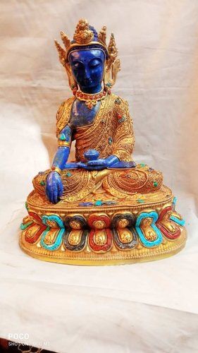 Gold Lapis Luzuli Buddha Statue