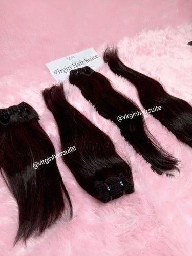 Double Drawn Remy Straight Black Hair Application: Profesional