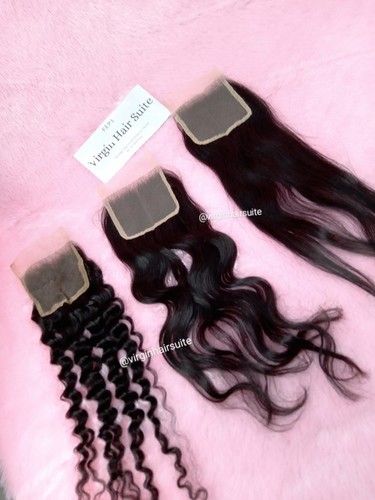 Black Virgin Hair Hd Lace Closures For Ladies