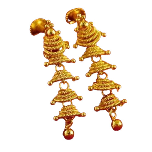 22Kt Golden Women Earring - Color: Yellow