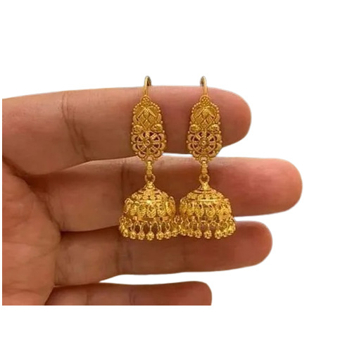 Designer Women Golden Jhumki - Color: Yellow