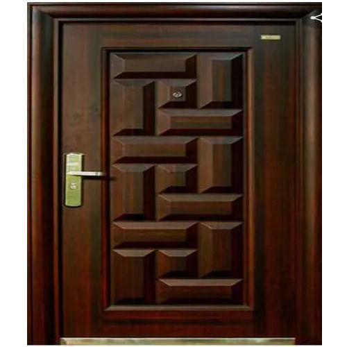 Brown Polished Wooden Door - 79-92 Inch Height, 26-40 Inch Width | Solid Wood Material, Finished Surface, Inward/Outward Opening, Ideal for Residential, Commercial, and Hotel Use