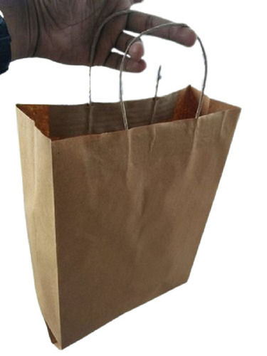 Loop Handle Type Brown Disposable Paper Shopping Bag Max Load: 2  Kilograms (Kg)