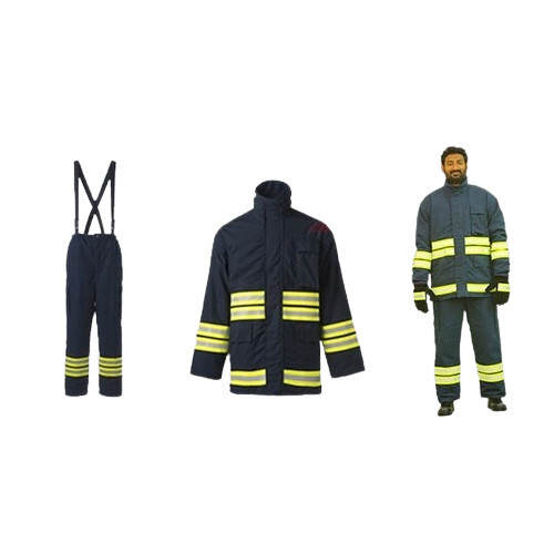 Blue Heat Resistant And Reflective Unisex Fire Fighting Suit