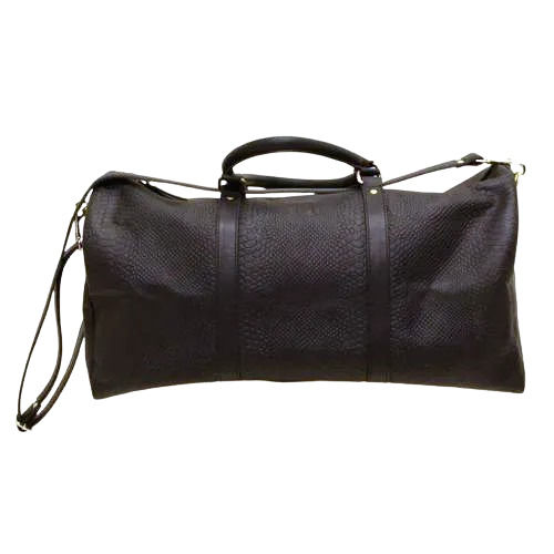 Travel Leather Duffle Bag - Color: Black