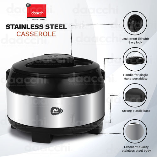 Insulated Stainless Steel Casserole (Black)