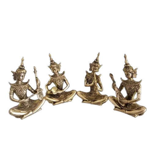 Decorative Brass Musician Statue Set - Color: Golden