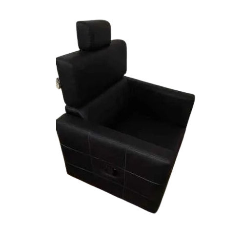 Hydraulic Black Stud Salon Chair - Material: Leather