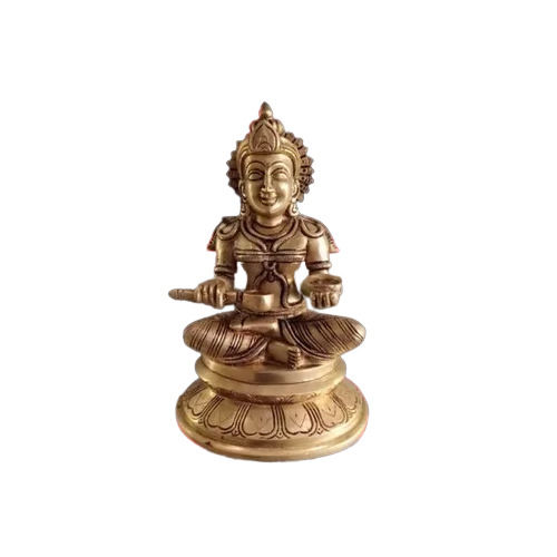 Brass God Annapoorani Statue - Finishing: Gold