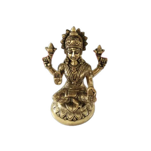 Brass God Lakshmi Statue - Finishing: Gold