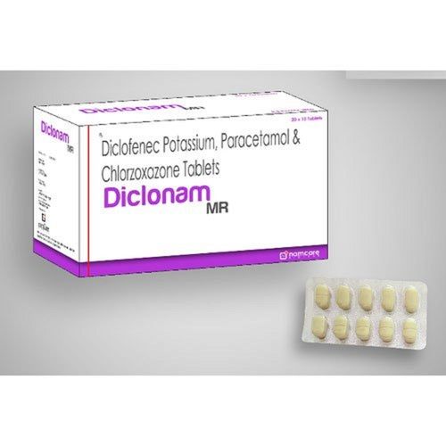 Diclofenac Potassium Paracetamol And Chlorzoxazone Tablets - 20x10 Oval Tablets, Pain Relief NSAID for Adults in Blister Pack