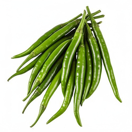 थोड़ी घुमावदार ऑर्गेनिक फ्रेश हरी मिर्च