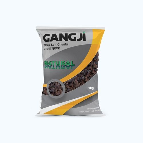 Gangji Black Rock Salt Chunks (1Kg) Packaging: Packet