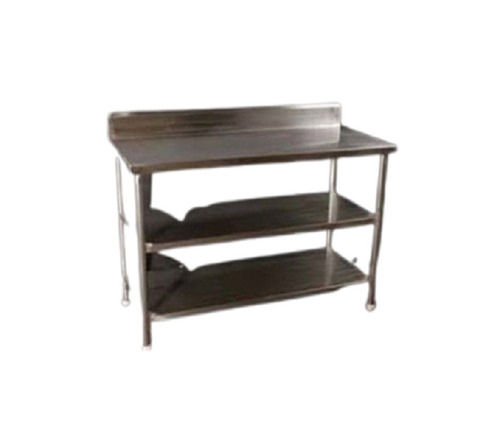 Rectangular Shape Stainless Steel Work Table With Two Under Shelf