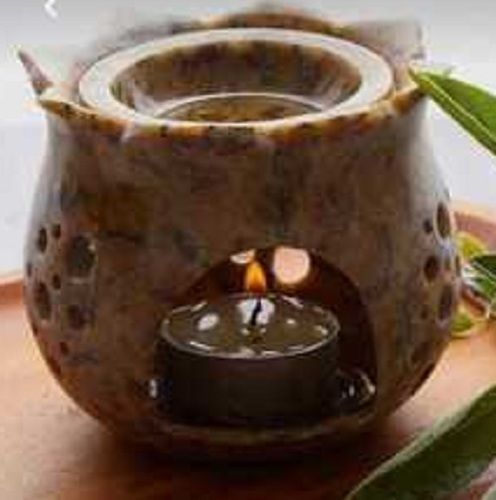 Various Colors Are Available Designer Soapstone Oil Burner For Decoration Purpose