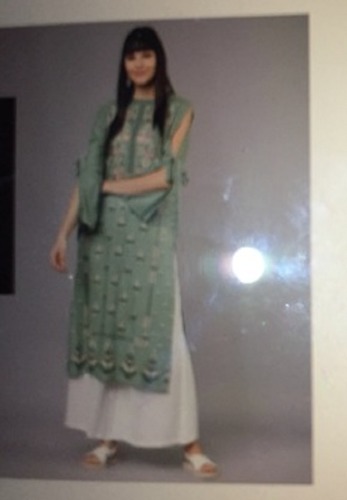 Sea Green Stylish Designer Plain Cotton Palazzo Suit