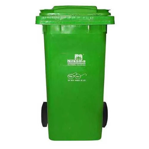 Plastic Garbage Dustbin - Color: Green