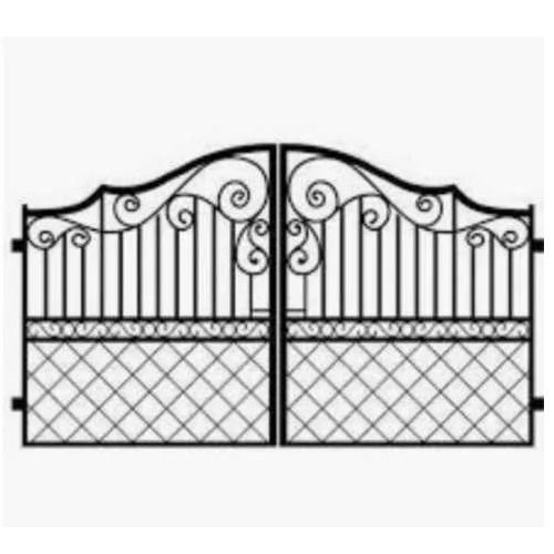 Wrought Iron Railing Gate - Color: Black