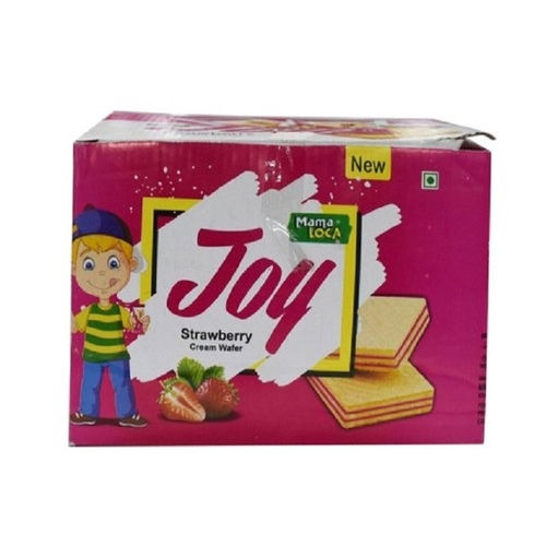 Rectangular Sweet And Yummy Joy Strawberry Cream Wafer For Children