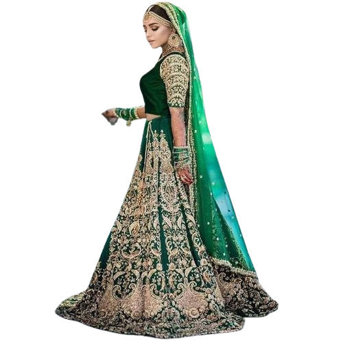 Kb Series Bridal Lehenga - Color: Green