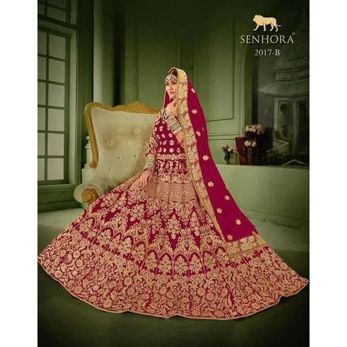 Bridal Velvet Lehenga - Color: Violet