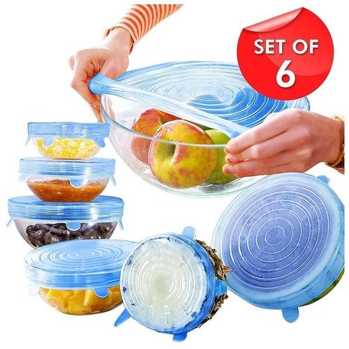 Silicone Lid - Heavy Quality (6 Pc) (Random Color) Application: Container