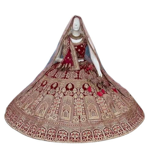 Bridal Lehenga - Decoration Material: Feather