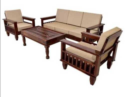 5 Seater Wooden Sofa Set  - Color: Brown