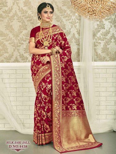 Traditional Red Color Silk Saree For Bridal (Sanskriti 4438)