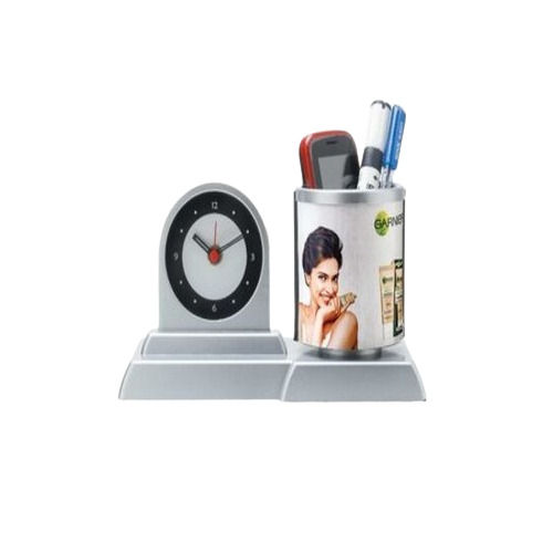 Table Top Table Clock With Revolving Pen Stand