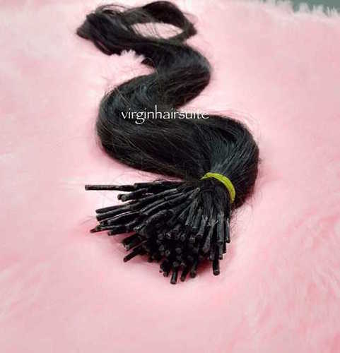 Keratin Bone Straight Hair Extensions Application: Profesional