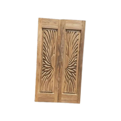 Polished Teak Wood Double Door - Application: Residential