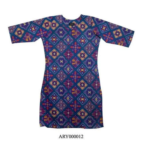 Women Long Cotton Kurti - Length: 40 Inch (In)