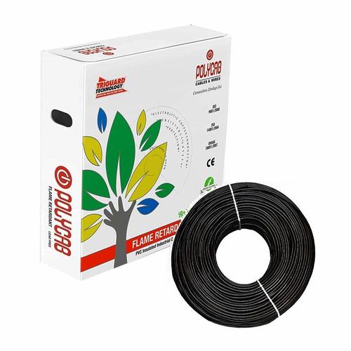 Polycab Pvc Insulated 2.5mm Single Core Flexible Copper Wires & Cables For Domestic/industrial Electric | Home Electric Wire | 90 Mtr |(Black)