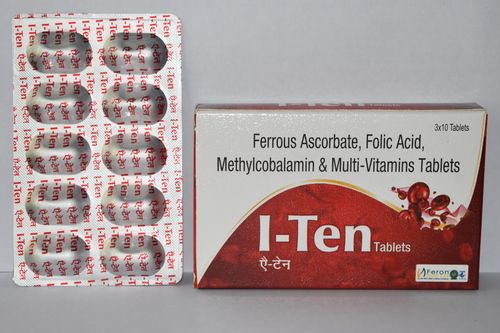 फेरस एस्कॉर्बेट 100mg I-ten टैबलेट