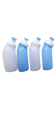 300 ml Sipper Bottle with Cap and Plug - Food-Grade Autoclavable Plastic, Oval Shape, Frost Surface, Crown Cap Sealing | Ideal for Water and Juice