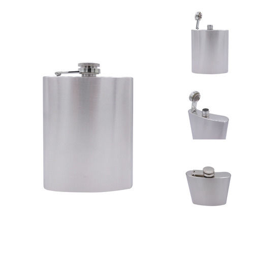 HA 002 8OZ Silver Hip Flask For Gift