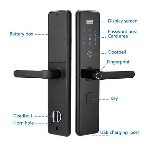 Black Digital Smart Door Lever Lock