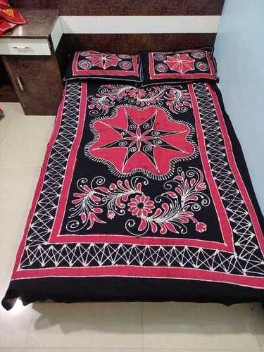 Red Comfortable Printed Cotton Bed Sheet 