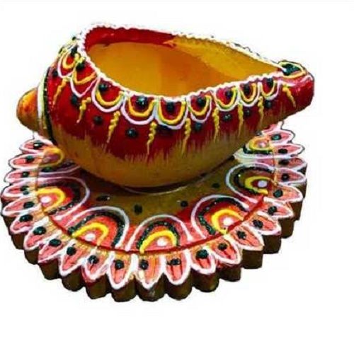 Light Weight Decorative Clay Diwali Diyas