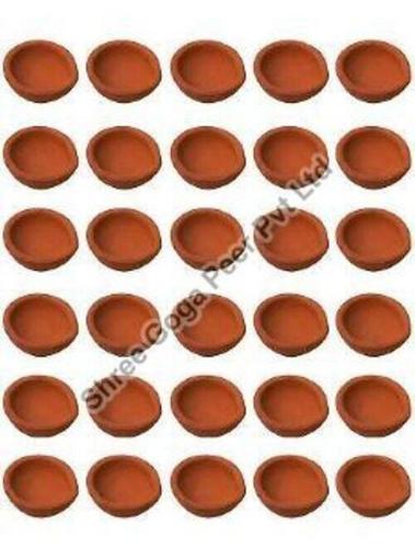 Brown Good Quality Mitti Diya For Pooja