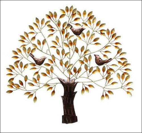 Golden Decoration Metal Wall Tree Bird On Tree