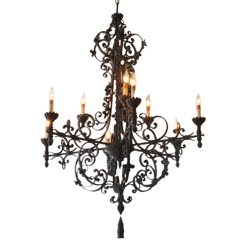 Antique Ms Candle Chandelier - Color: Black