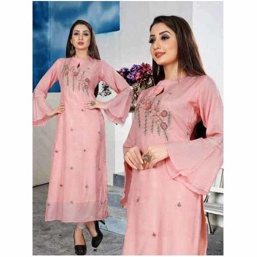 Ladies Embroidered Full Sleeves Cotton Kurti