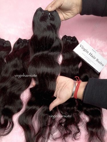 Black Wavy Human Hair Extensions