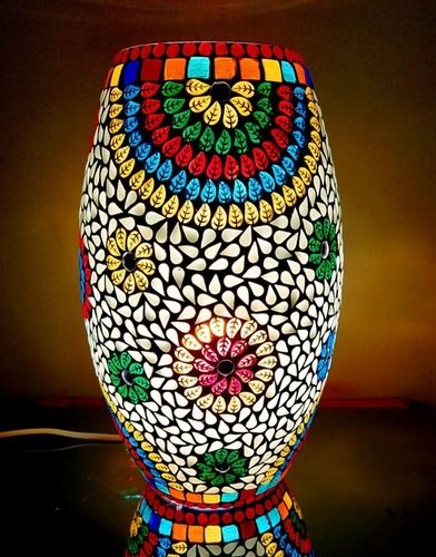 Multicolour Home Decoration Glass Mosaic Table Lamp