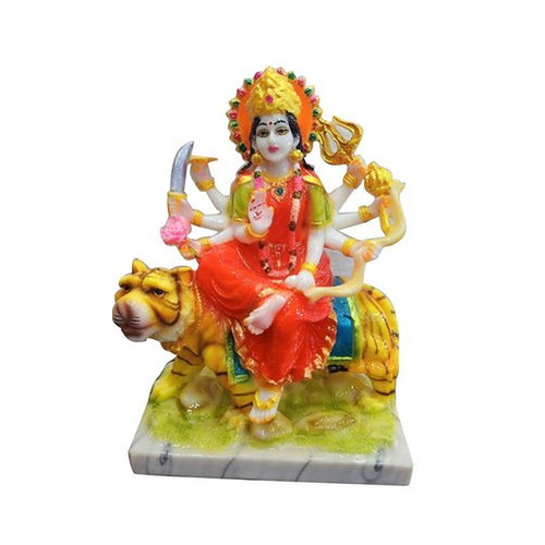 Handmade Marble Durga Statue - 18 Inch | Elegant Look, Durable, Moisture Proof, Easy to Clean