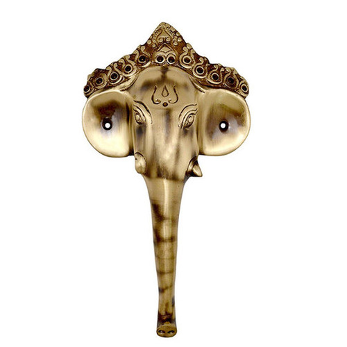 Brass Crown Ganesha Face Door Handle - Application: Home