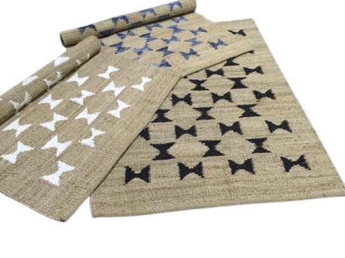 Natural Handwoven Fiber Room Area Rug Back Material: Anti-Slip Latex